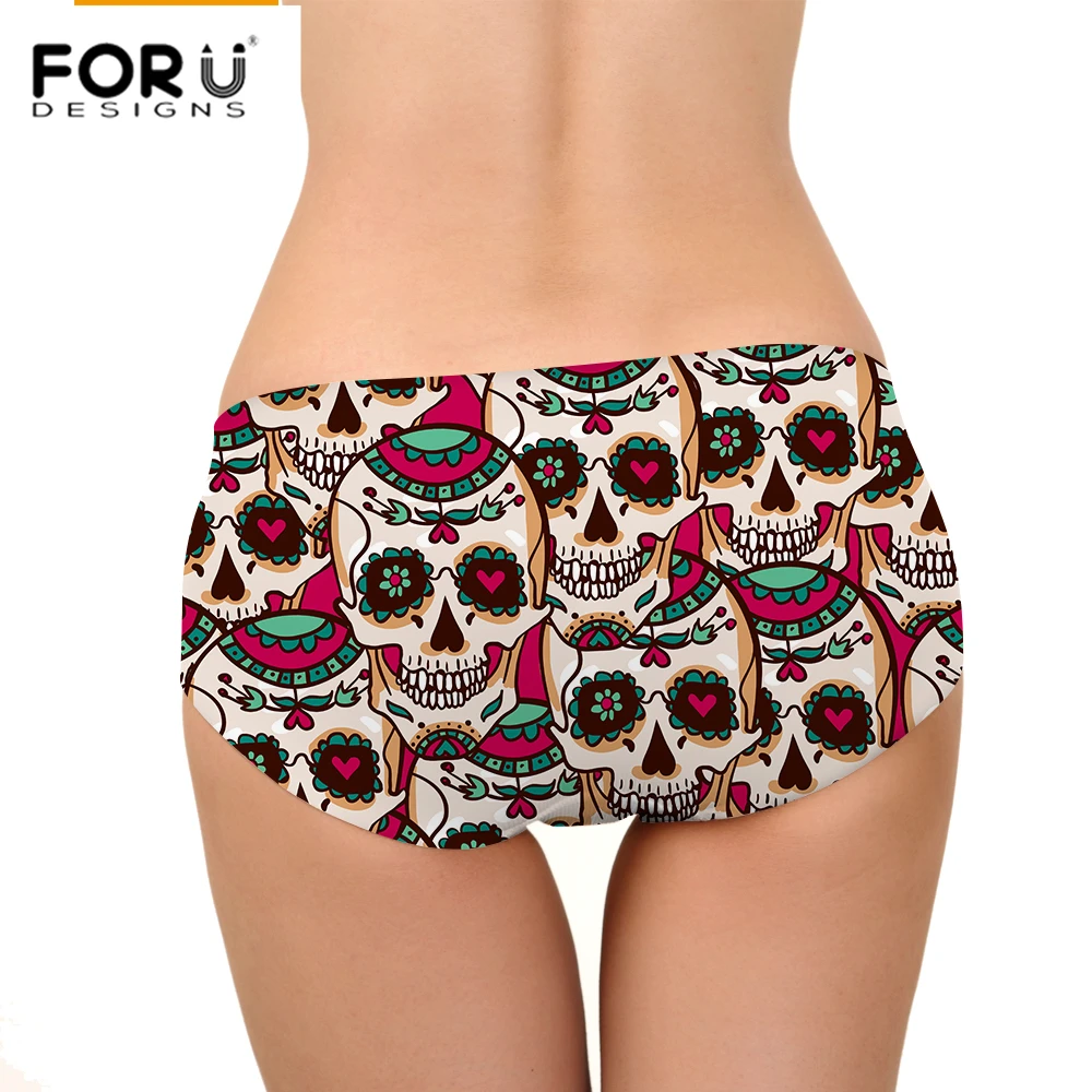 FORUDESIGNS/, трусики, женское нижнее белье, высокое качество, Череп, голова, нижнее белье, бесшовные трусы, женские удобные обтягивающие нижнее белье