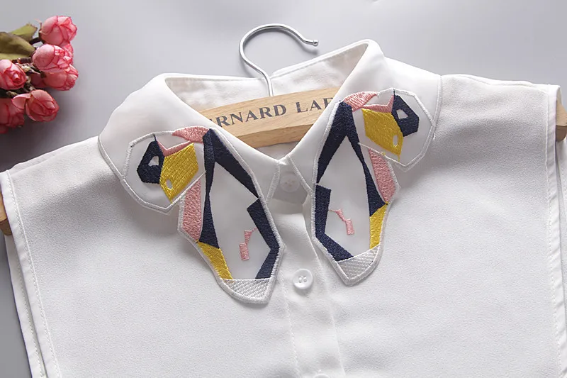 Высокое качество вышитый Цвет Бабочка Кристалл ожерелье жилет рубашка Ретро