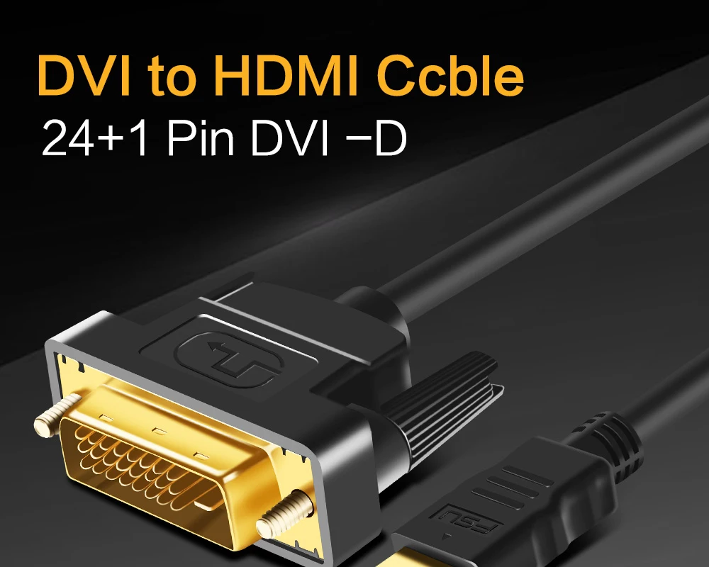 Кабель HDMI-DVI 3D 1080P DVI-D 24+ 1 pin адаптер папа-папа позолоченный для монитора HDTV проектора PS4 2 м 3 м 5 м DVI к HDMI