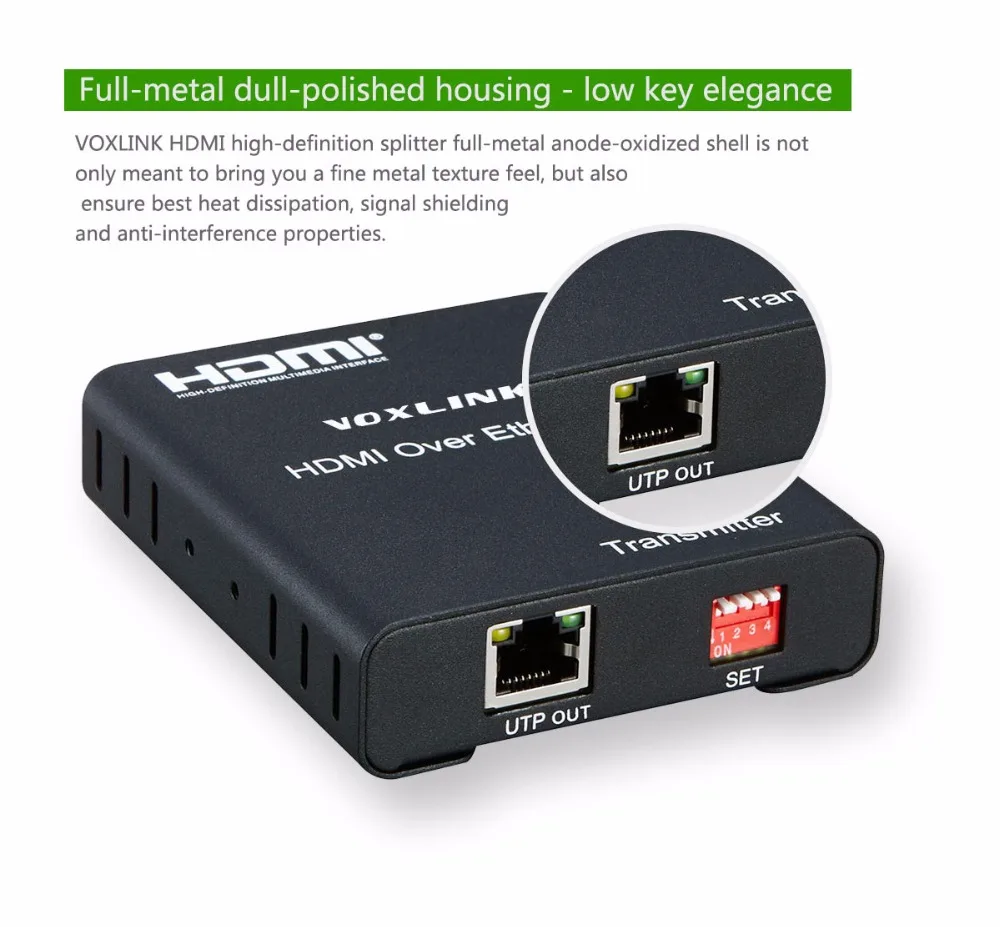 5 шт. voxlink 120 м HDMI удлинитель по IP cat 5e/6 Кабели 1080 P приемник передатчик матрица