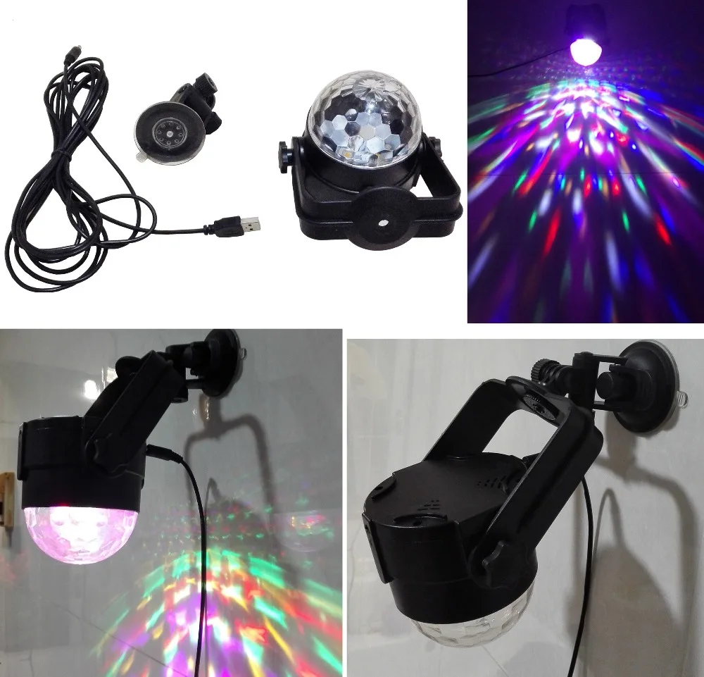 Светодиодный сценический вращающийся мини-кабель для зарядки 7 цветов 9 Вт | Лампы