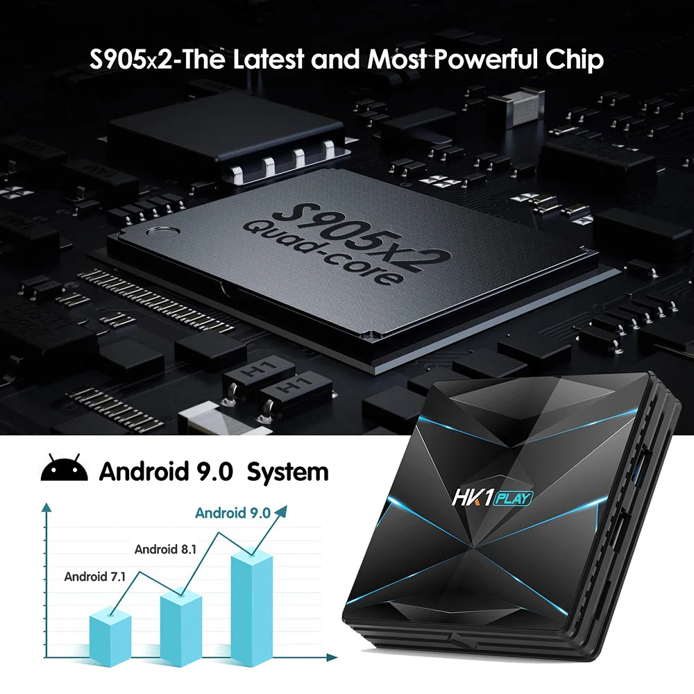 ТВ-приставка HK1 Play S905X2 Android 9 0 4 + 32 ГБ Wi-Fi | Компьютеры и офис
