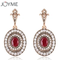 joyme brand wedding engagement jewelry clip on drop earrings for women gold crystal earrings ear from india wholesale brincos