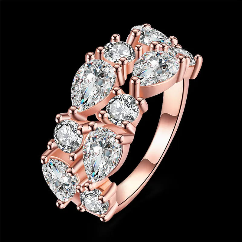 DODO Роскошные AAA циркон кольца для женщин Мода розовое золото цвет Anillos свадебный