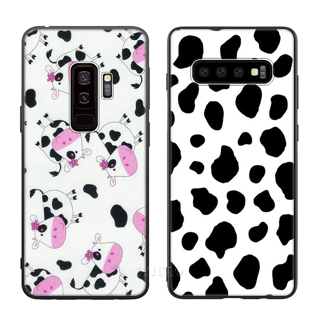 IYICAO черный и белый коровья Мягкий силиконовый чехол для samsung Galaxy S10 S9 S8 Plus S10e S6 S7 Edge