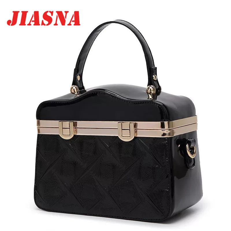 JIASNA Новый Женский Vintage Style Канал Дамские Сумки Твердых PU Жесткий Засов