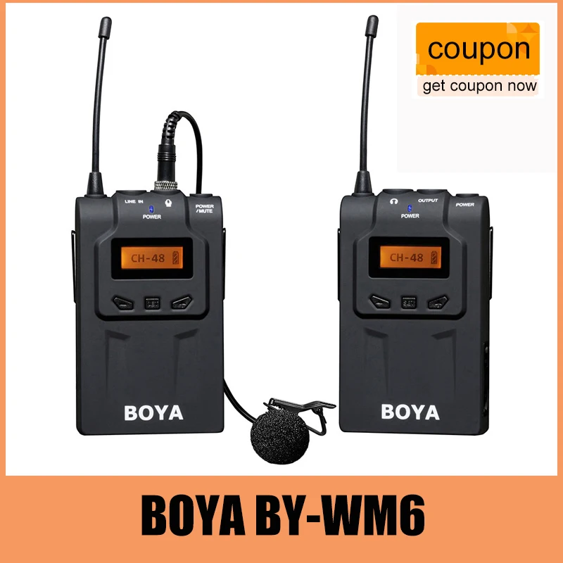BOYA BY-WM6 BY-WM4 Mark II BY-WM8 Pro UHF Беспроводная микрофонная система всенаправленный Lavalier