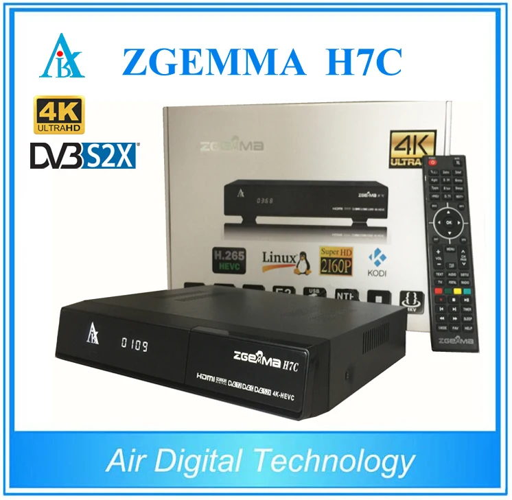 5 шт./лот Linux Enigma 4K Zgemma H7C кабельный ТВ приемник комбо DVB S2X + 2 * T2/C 4k спутниковый