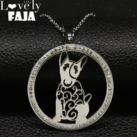 fashion bull crystal stainless steel necklace women silver color necklaces pendants jewerly collar mujer n186719