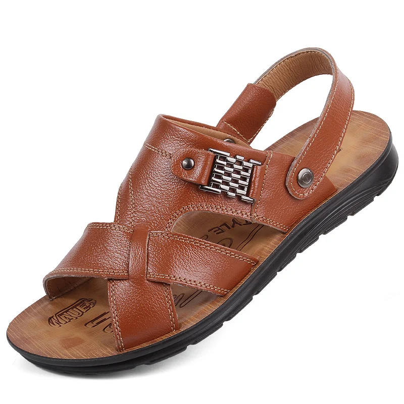 Мужская Летняя обувь Пляжная Модные кожаные сандалии размера плюс 39 48 Новая