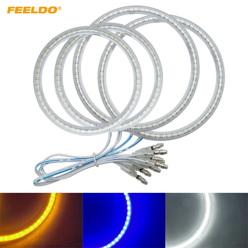 

FEELDO 2X106mm 2X126mm Car LED Halo Rings Angel Eyes DRL Head Lamp For Ford Focus 05+ #HQ3676
