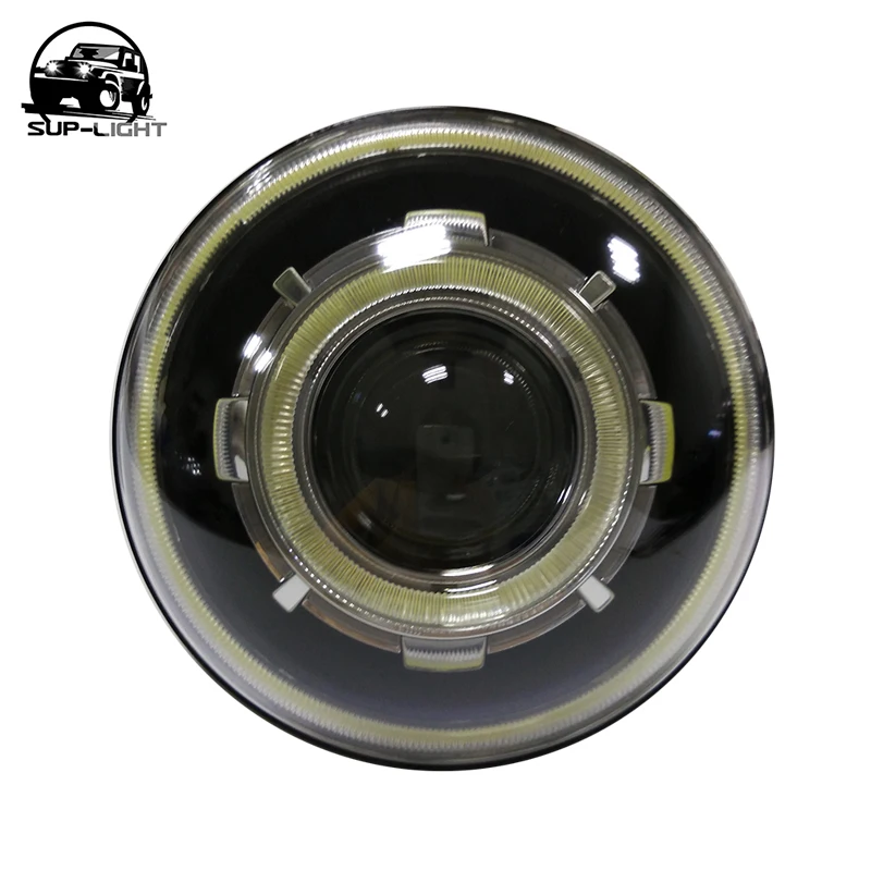 Пара 7 дюймов 35 Вт HID ксенон Hi/ближнего света с COB halo Ангел глаз злой + Canbus балласт