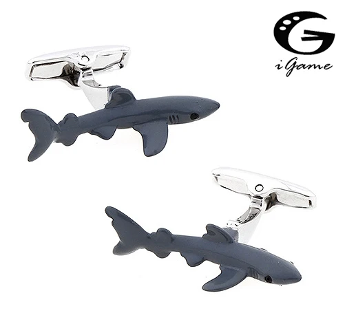 IGame заводская цена Розничная продажа Акула Запонки Латунный Материал Новинка