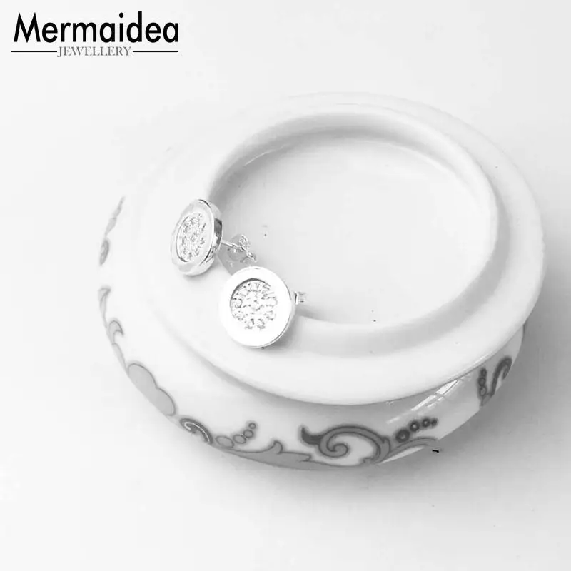 Серьги-гвоздики круглые классические модные хорошие украшения для женщин 2020