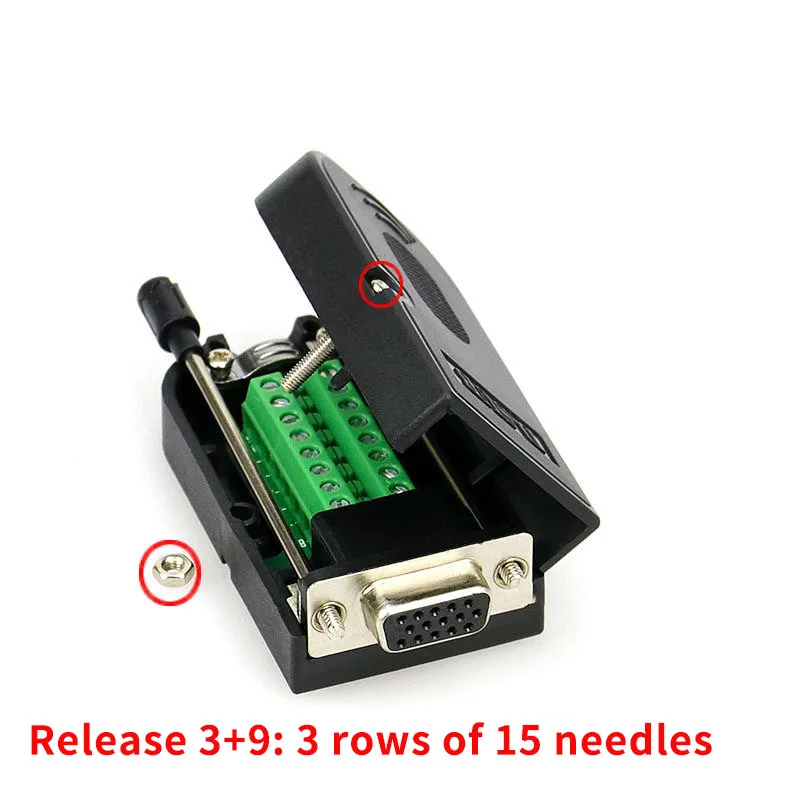 D-SUB DB15 VGA Мужской Женский головка 3 ряда 15 контактный разъем распределительный терминал винтовой Тип DIY разъем для отправки отвертки - Цвет: G