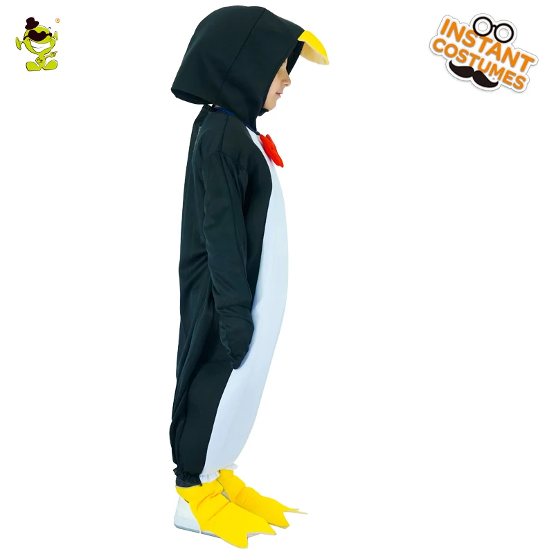 Детский милый костюм пингвина унисекс комбинезон с милыми животными маскарадный