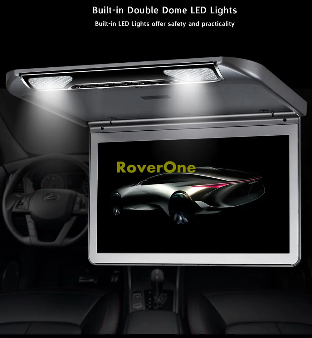 RoverOne 11,6 ''/13,3'' DC 12V откидной монитор, верхний дисплей, потолочный монитор с креплением на крыше, мультимедийный медиаплеер 1080P HDMI