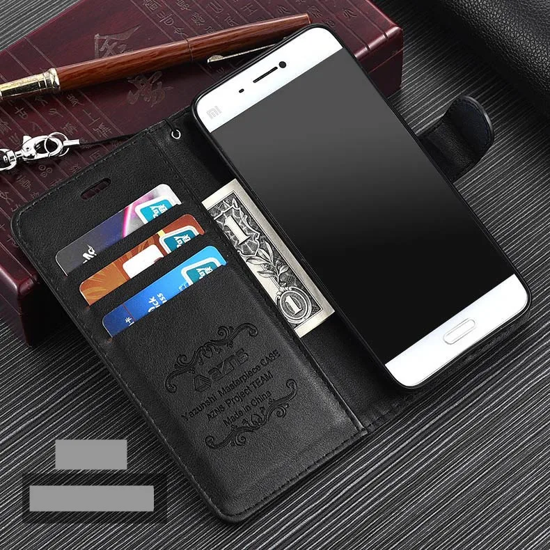 Чехол-Кошелек AZNS Premium из искусственной кожи с откидной крышкой для Xiaomi Mi5, слоты для карт и держатель для денег, чехол для Xiaomi Mi5