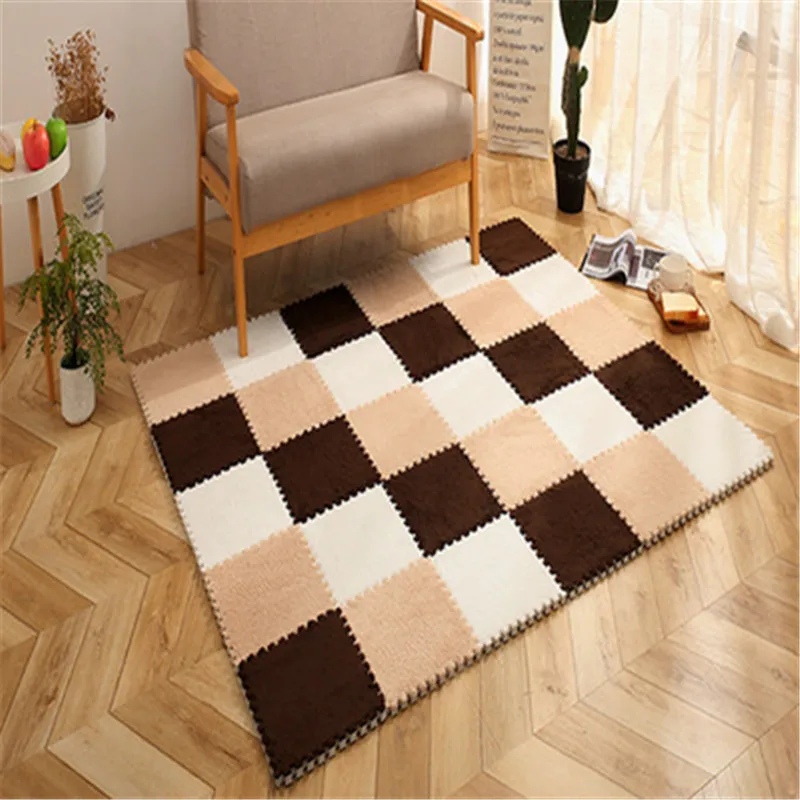 Мягкий пушистый замшевый детский игровой коврик 9 шт./лот из вспененного