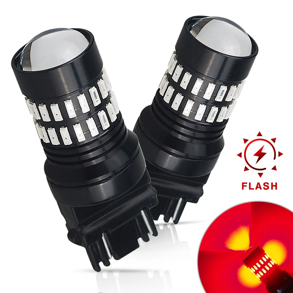 2x T25 светодиодный 3157 3156 лампы 48 SMD 4014 5 Вт P27/7 высокой мощности P27W автомобильный