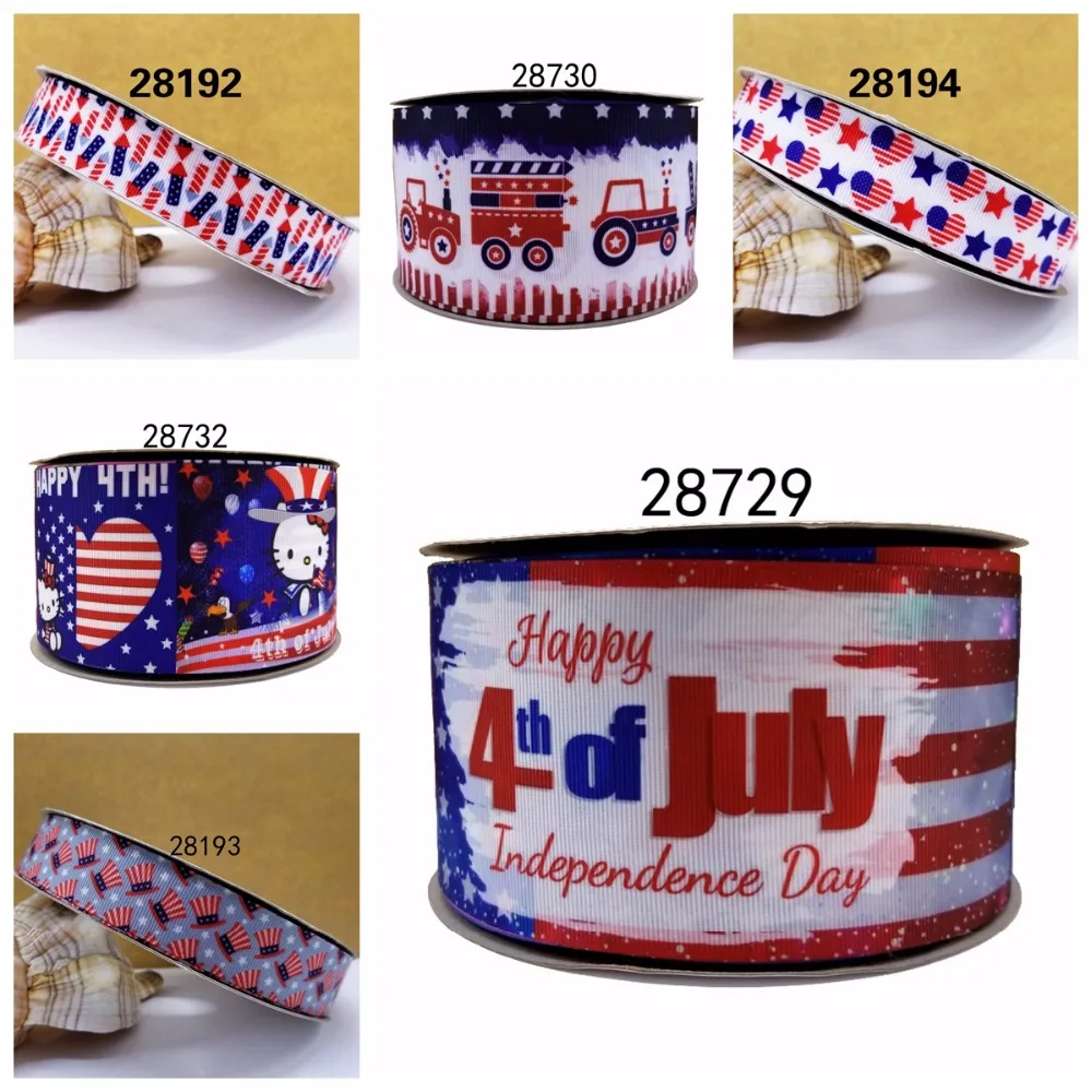 4 июля 50 ярдов мультфильм печатных grosgrain ленты 28729 | Дом и сад