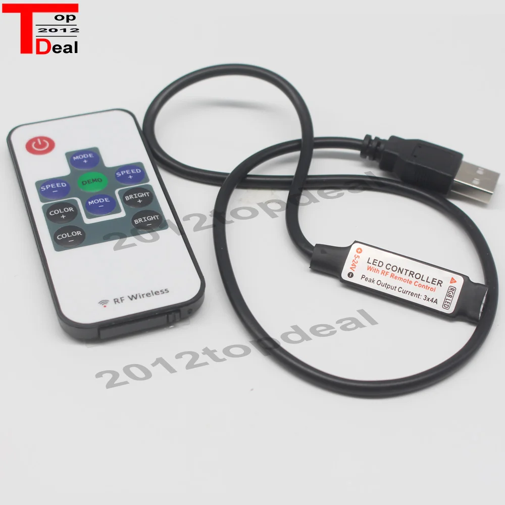 5 В USB LED RGB контроллер мини 3 ключа Набор и 10 ключей RF набор для полоса|Контролеры RGB|