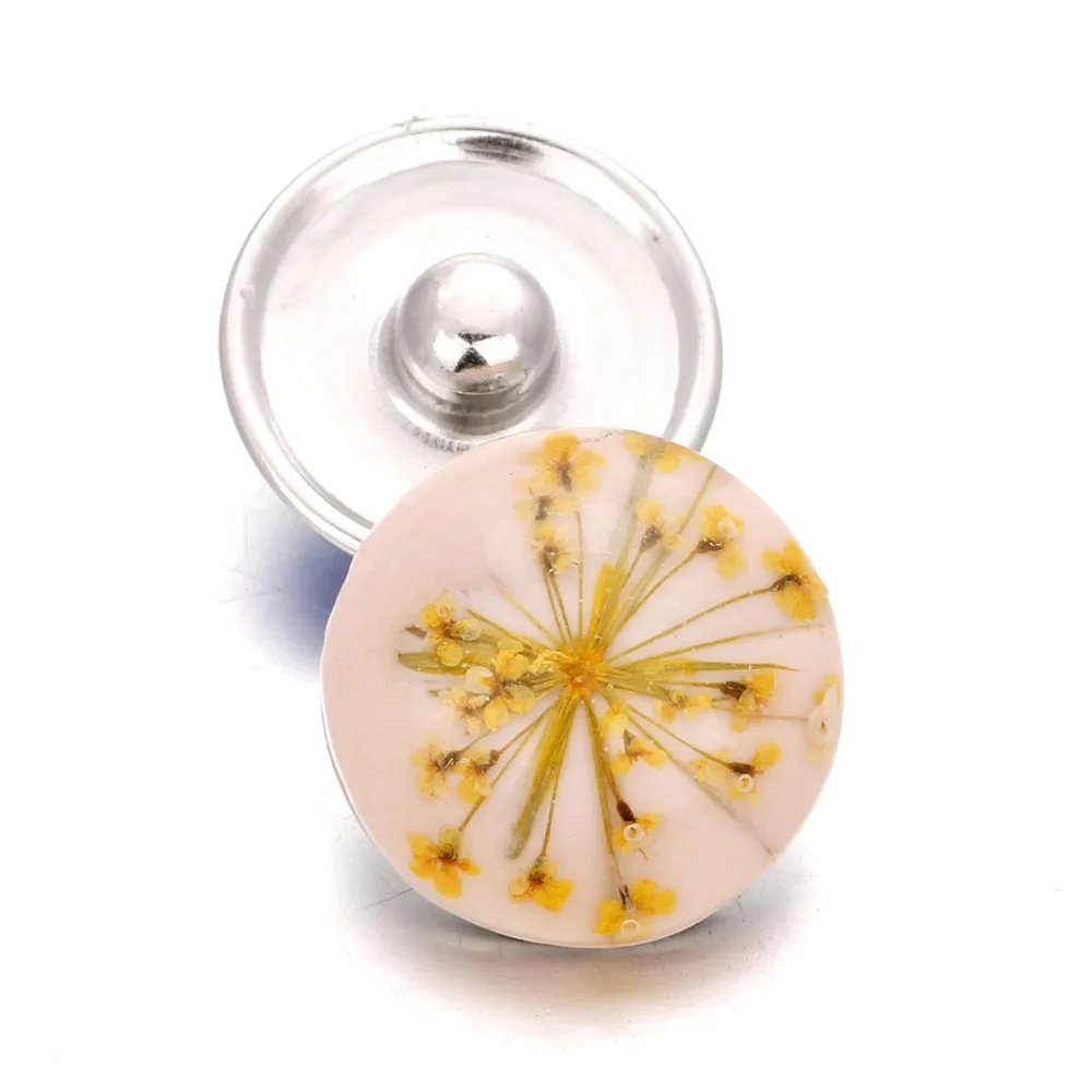 10 шт./лот смешанные пуговицы 18 мм модные из сплава в виде цветов и смолы подходят