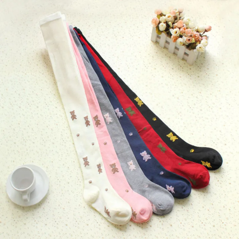 Lawadka Cute Cartoon Bear Kids Tights Cotton Tights For Girls Autumn Children Tight Dancing Pantyhose