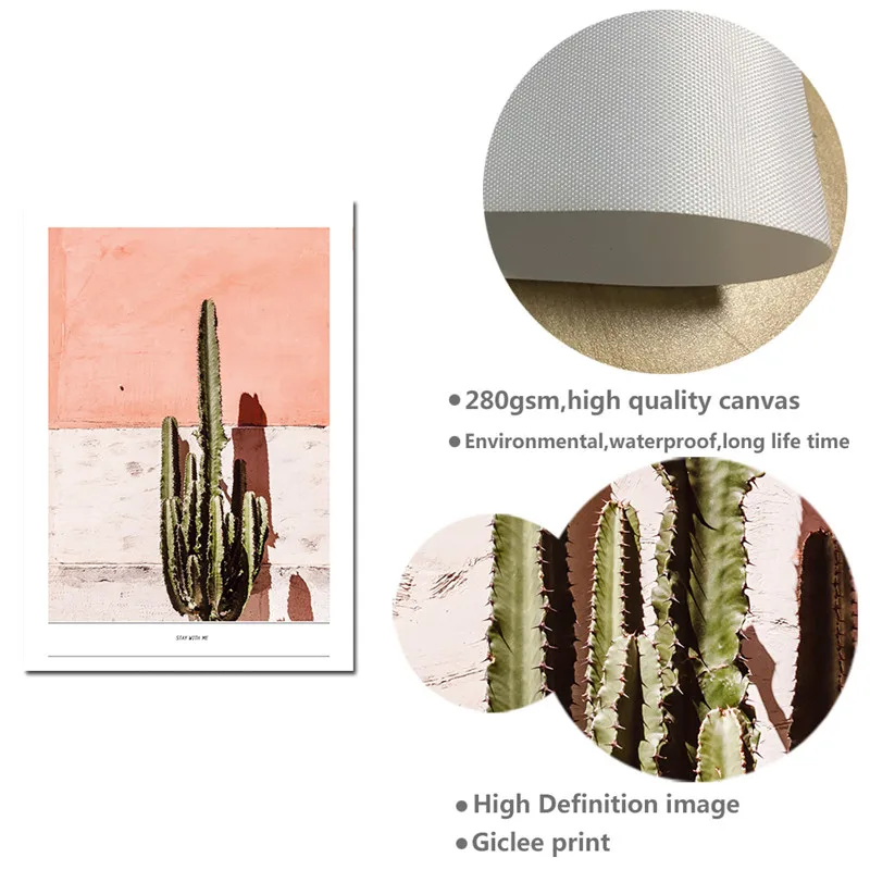 Скандинавский декор скандинавский лист Cactu настенная Картина на холсте Постер