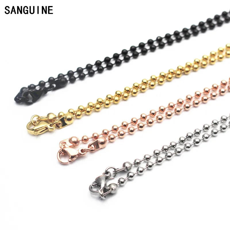 

10pcs/lot silver 75cm Stainless Steel beads chain Necklace For Floating Glass Locket Chains Women Fashion Necklace Making