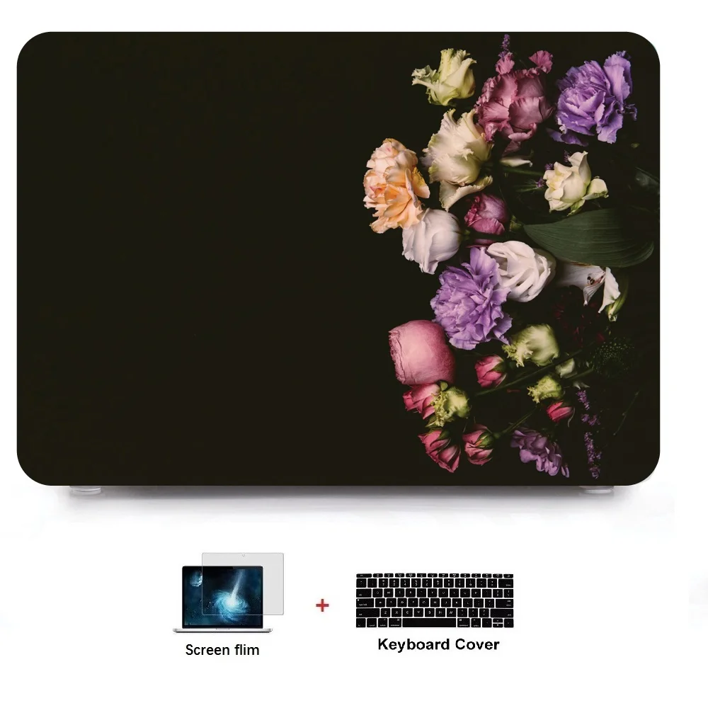 Пластиковый чехол для ноутбука жесткий + крышка клавиатуры пленка экрана Apple Macbook