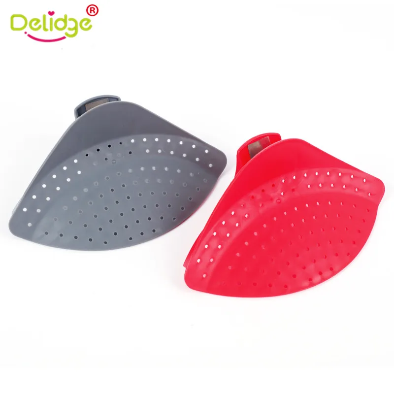Delidge 1 шт. 2 цвета Новое Дуршлаг Сито для кастрюли клип на силиконовый дуршлаг