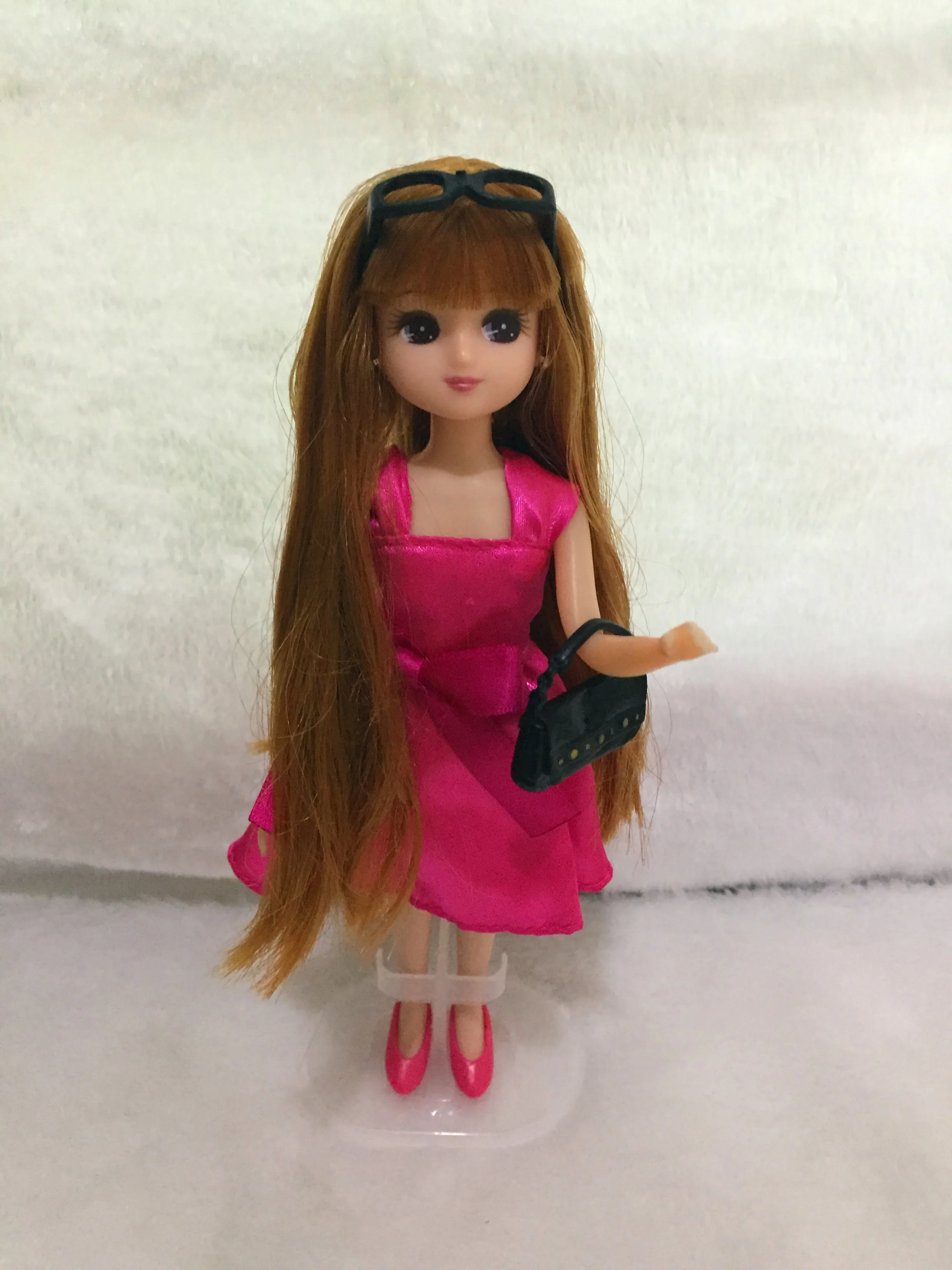 

25cm whole doll head + body+ dress+ accessories long hair licca