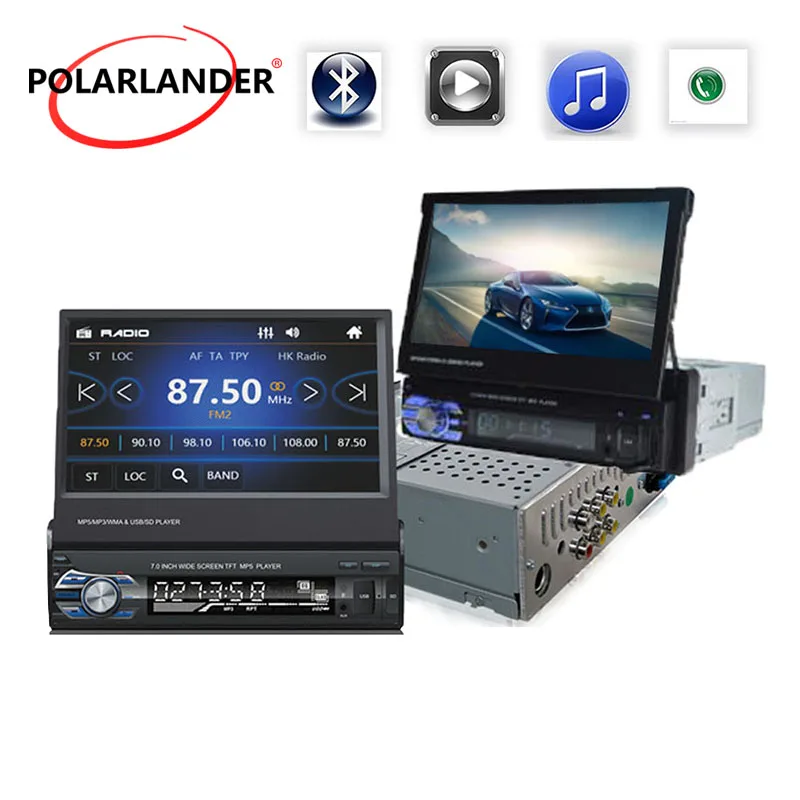 Автомобильное радио FM USB TF стерео MP4 MP5 плеер Bluetooth рулевое колесо управление Сенсорное радио Кассетный плеер 1 din 7 дюймов Авторадио