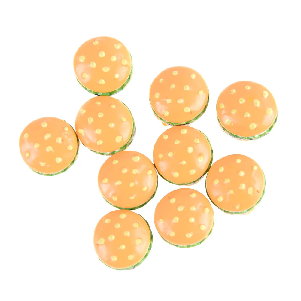 A 10Pcs Милая мини-игрушка для игр, фруктовая еда, торт, конфеты, фрукты Гамбург, печенье, пончики, Миниатюрная игрушка для кукол, аксессуары, кухонные игровые игрушки, горячая распродажа - Цвет: A 10Pcs