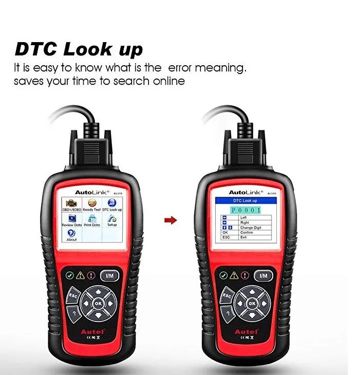 Autel AutoLink AL519 OBDII EOBD может считывать код автомобиля сканер кода диагностический инструмент сканер