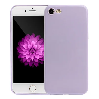 Мягкий Силиконовый противоударный чехол для iPhone 8, 7 Plus, 6s, 6, 5S, SE, чехол для телефона, s, для iPhone X, XS MAX, XR, 6, 6s, чехол - Цвет: Light Purple