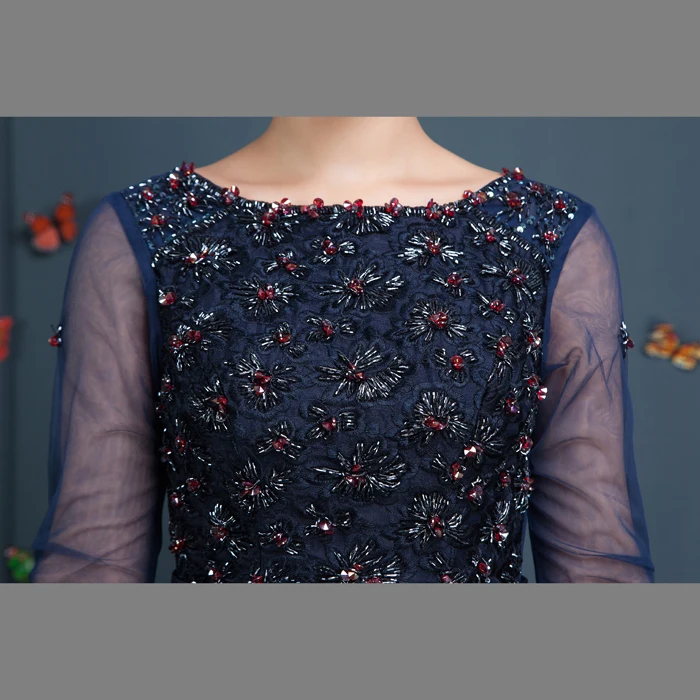 100% темно синее длинное средневековое платье с бисером принцессы эпохи