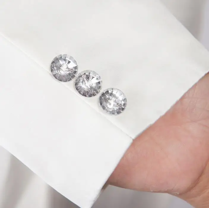 Белый фарфоровый костюм со стоячим воротником тонкий мужской китайский