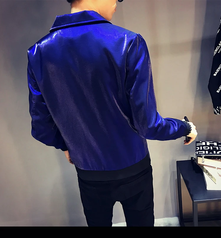 Sharp shinny мужские куртки и пальто jaqueta masculino королевский синий черный серый зеленый сценическая одежда для певицы Клубные вечерние куртки