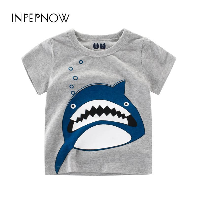 

INPEPNOW Summer Kids T Shirt for Boys Tshirts Shark Animal Print Baby T-shirts for Girls Shirt Children Clothing Girl DX-CZX33