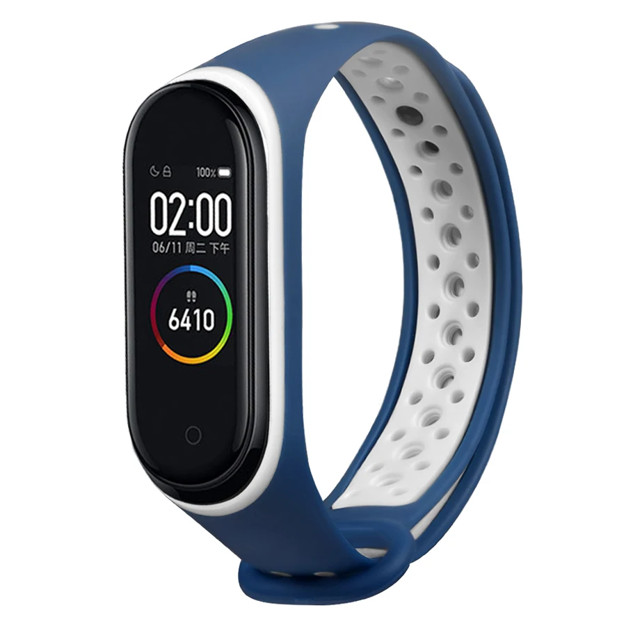 Браслет на запястье для Mi Band 3 4 силиконовый браслет Xiaomi спортивный ремешок