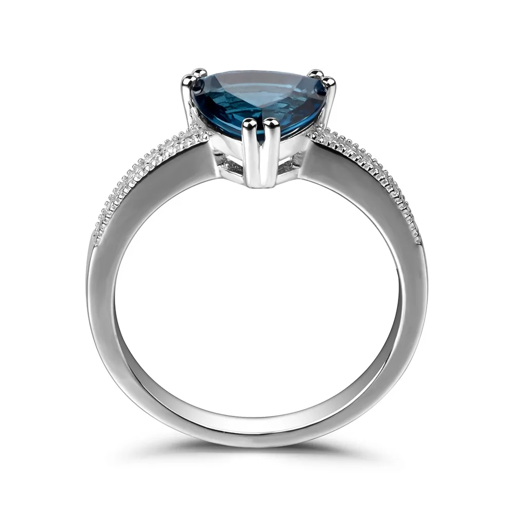 Украшения leige кольца из натурального Лондона с голубым топазом November Birthstone