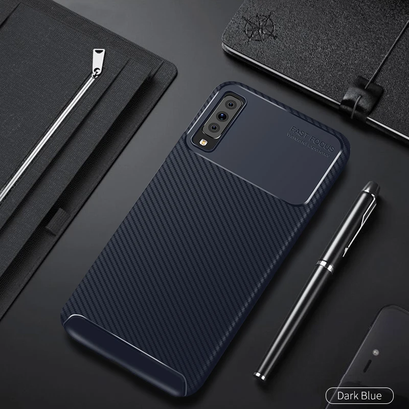 Для samsung A7 чехол на samsung A7 A750F чехол 6," углеродного волокна силиконовый чехол для samsung Galaxy A7 7 A750 крышка