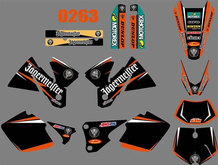 4 вида стилей графическая команда фоны наклейки для KTM EXC 1998 1999 2000 - Цвет: 0263