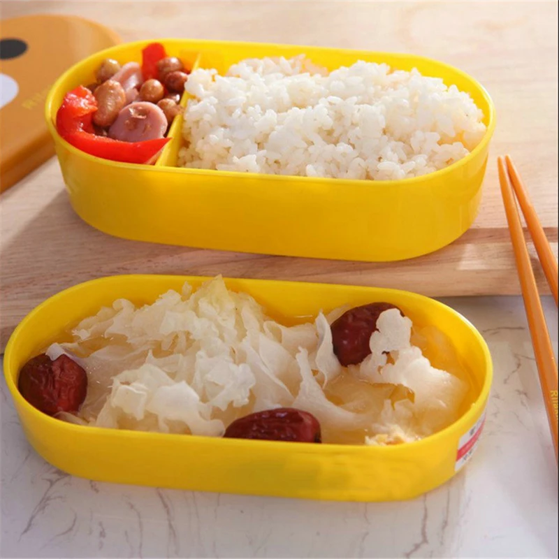 2 Слои модная одежда от бренда Rilakkuma Коробки для обедов Bento Портативный