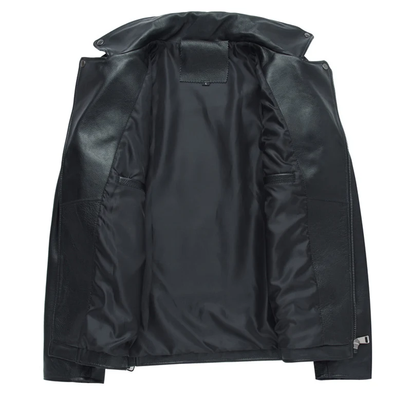 Бесплатная доставка мужские зимние пальто 3XL 4Xl черные куртки из яловой кожи