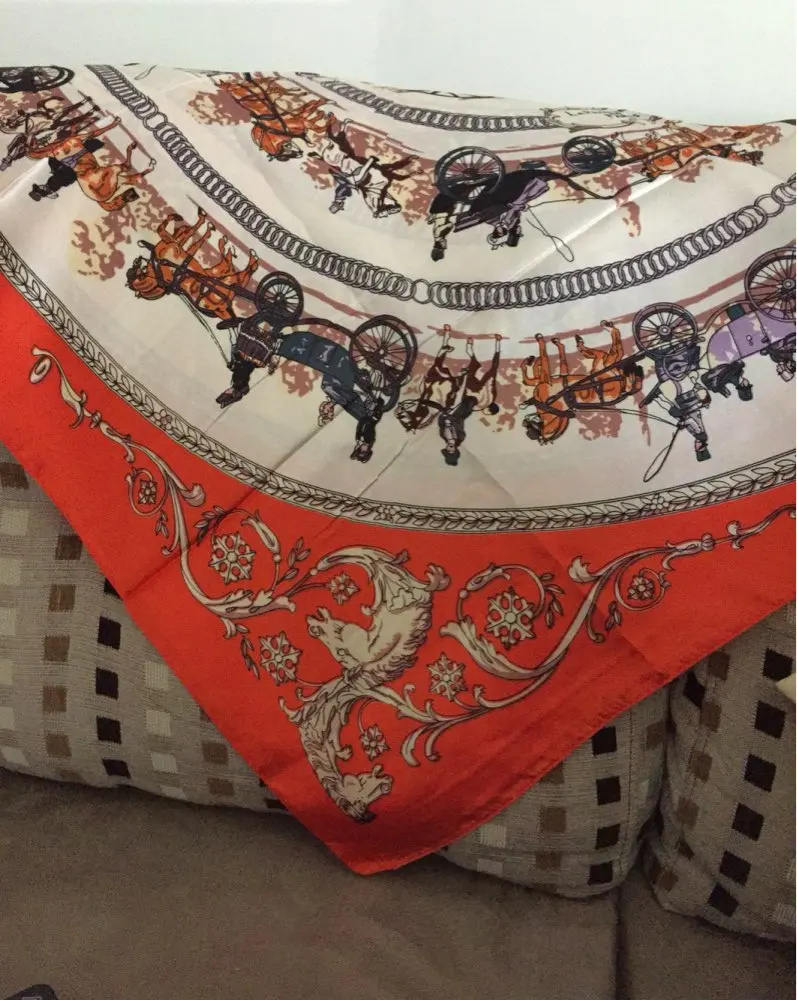 90 см * Модный мусульманский хиджаб шарфы для девочек foulard femme soie de marque 2018 Горячий