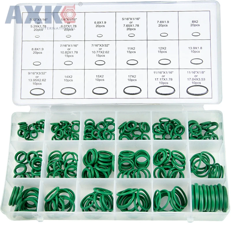 AXK 270 pc кондиционер R22 R134a резиновый ассортимент шайб зеленые стандартные части