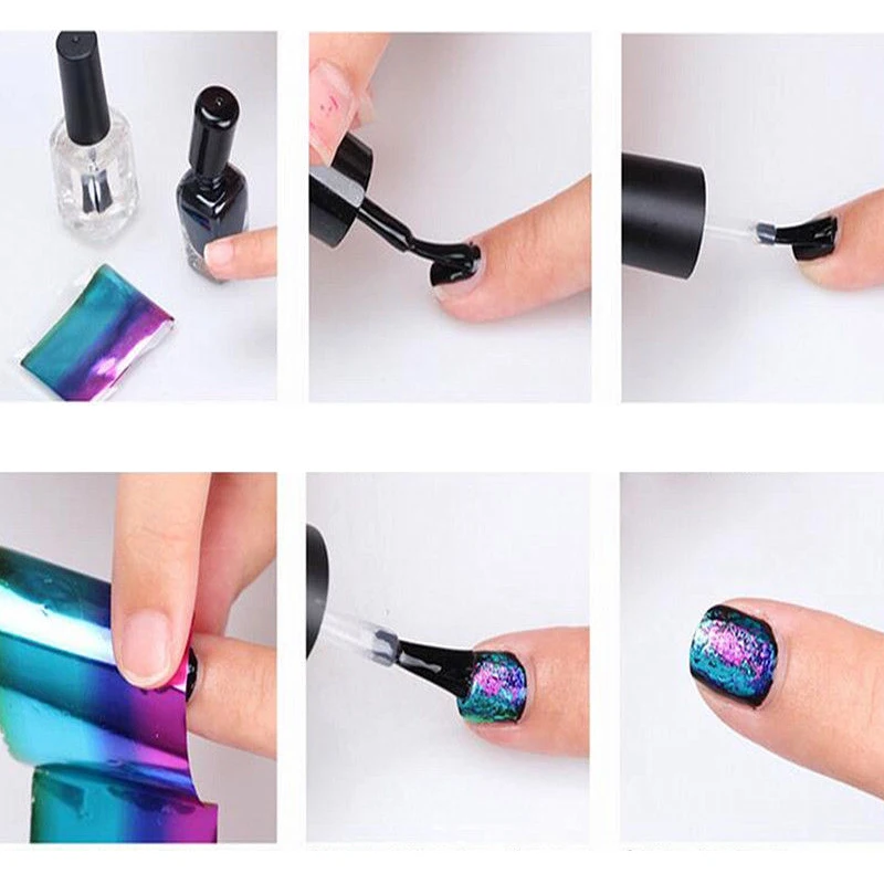 Много 50 шт. фольги ногтем Книги по искусству Стикеры этикеты DIY передачи s Советы